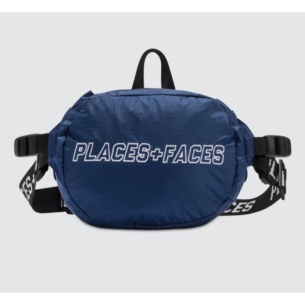 Places + Faces Blue Nylon Waist Bag Embroidered Official- 100% Authentic